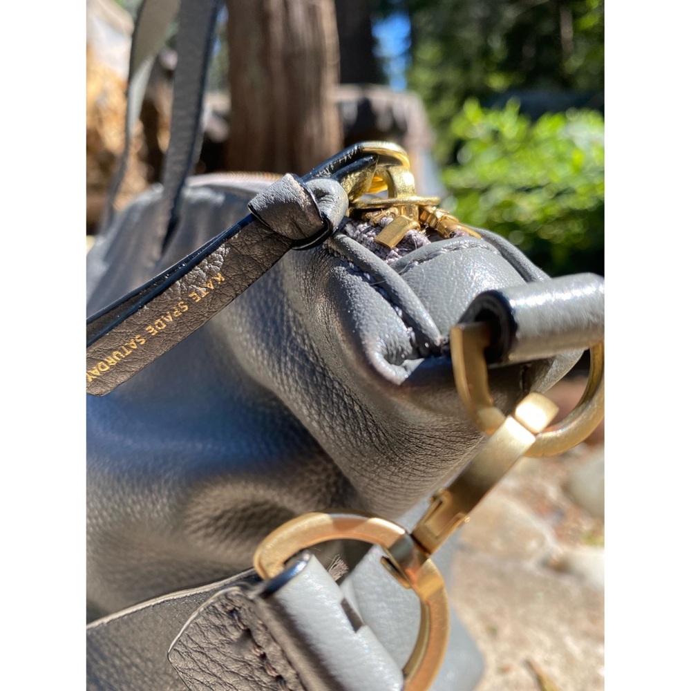 Kate Spade Freeform Satchel Saturday Grey Leather Crossbody Purse 15”x8.5” Bag - Picture 3 of 12